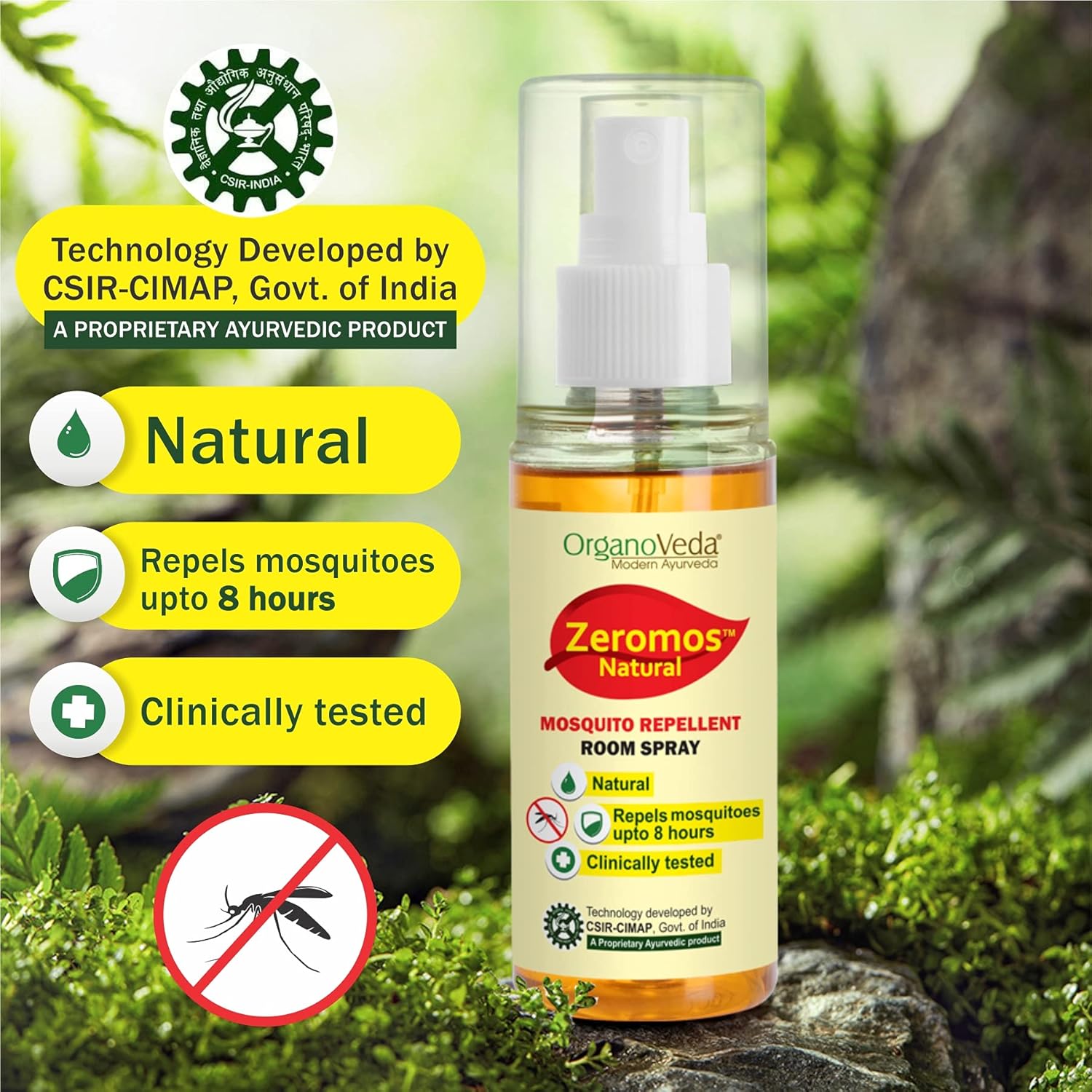Agrow Zeromos Natural Mosquito Repellent Spray (200 ml X 2)