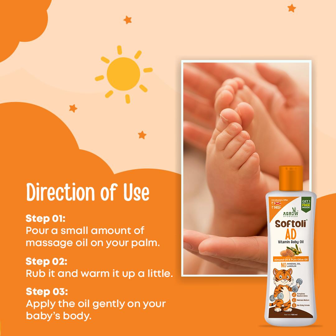 Softoli Vitamin AD ayurvedic baby message oil (100ml)