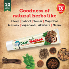 Dant Vardaan Ayurvedic Toothpaste +1 sensitive brush FREE (200gm)