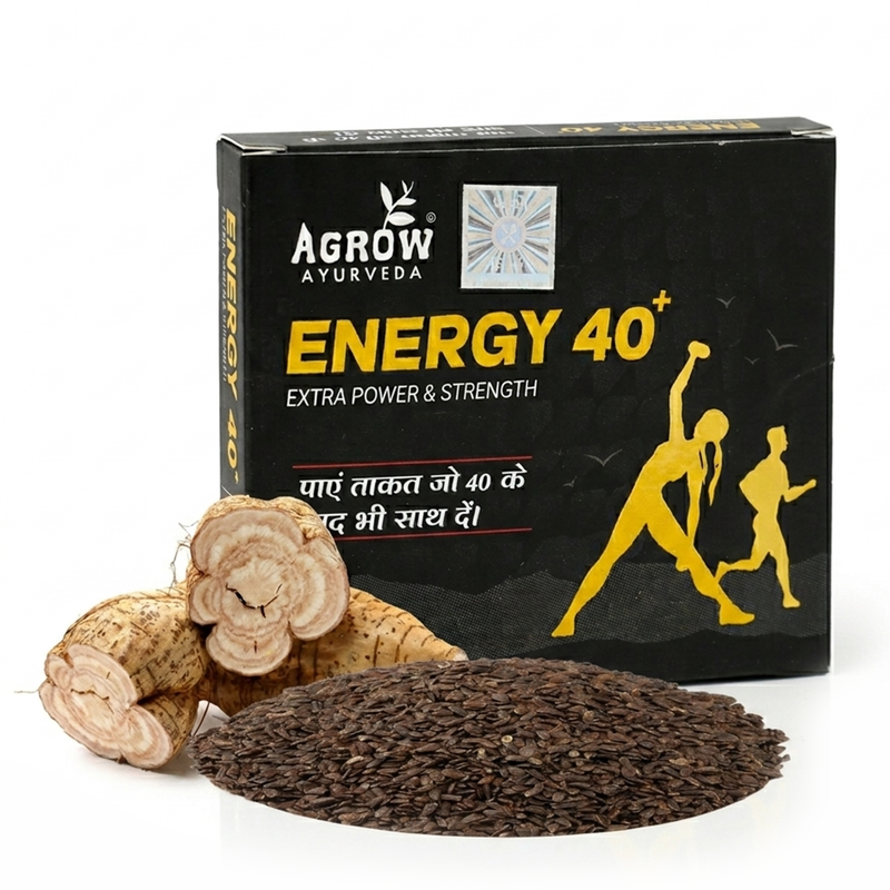 Agrow Energy 40 Plus Extra Power & Strength 10 Cap Pack of 4
